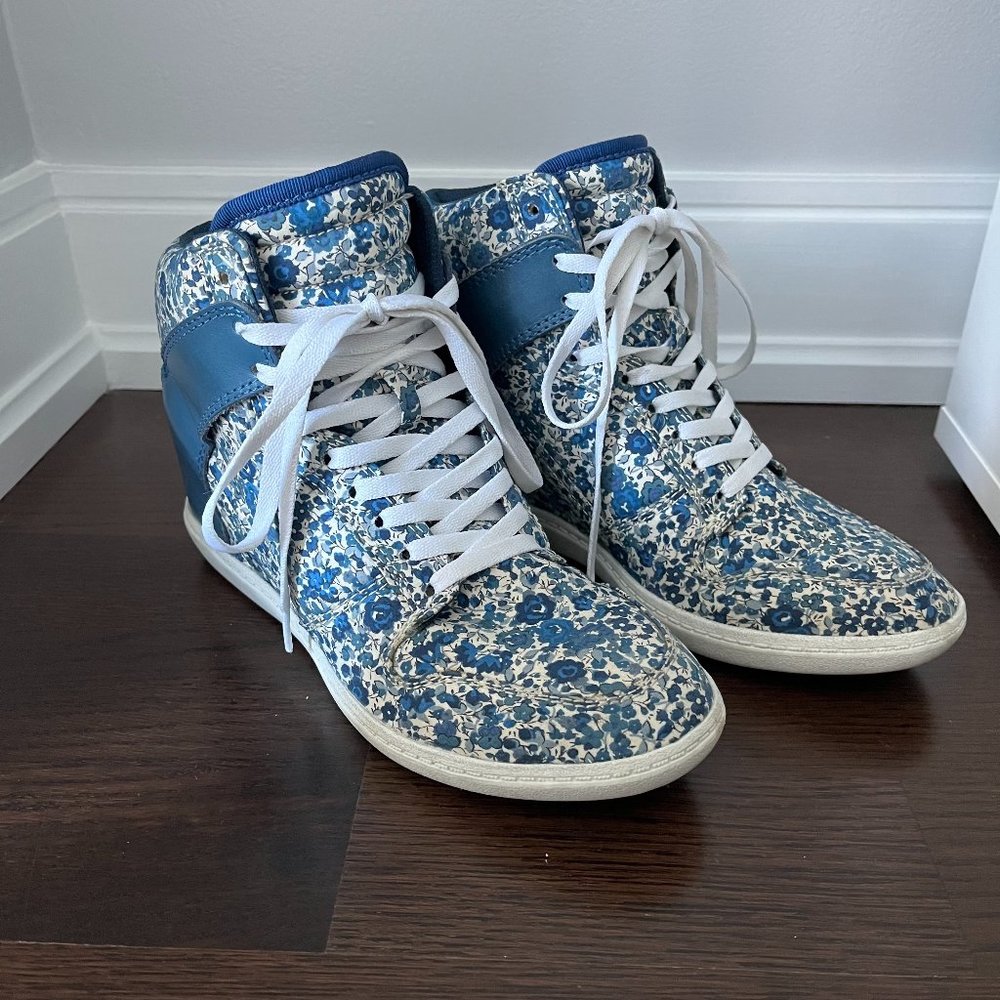 Liberty Print High Top Wedge Sneakers